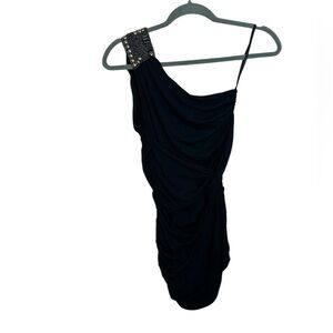 Nwt Tart Collections Y2K One Shoulder Beaded Ruched Mini Dress